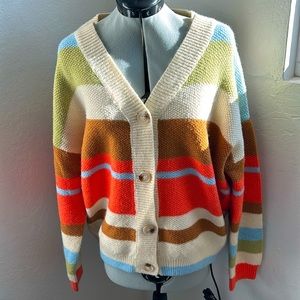 Colorful Striped Women's Cardigan
